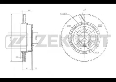 ZEKKERT bs5783 -  Диск тормозной задний вентилируемый