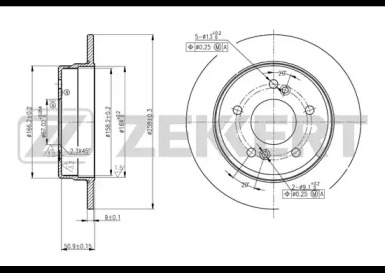 ZEKKERT bs5788 -  Тормозной диск