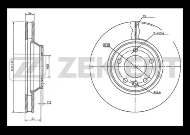 ZEKKERT bs5793 -  Диск тормозной передний вентилируемый