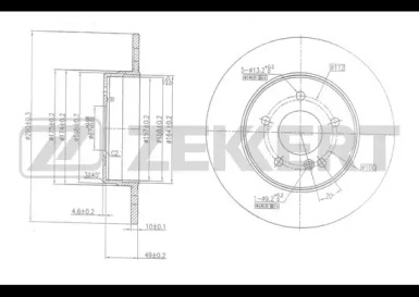 ZEKKERT bs5809 -  Диск тормозной задний
