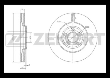 ZEKKERT bs5822 -  Диск тормозной передний вентилируемый