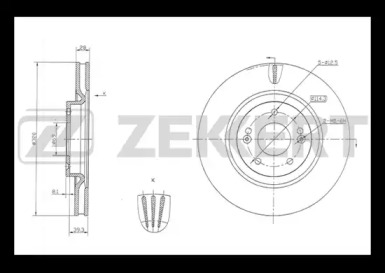 ZEKKERT bs5834 -  Диск тормозной передний вентилируемый