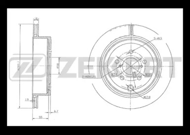 ZEKKERT bs5837 -  Диск тормозной задний вентилируемый