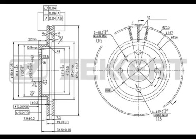 ZEKKERT bs5840 -  Диск тормозной передний вентилируемый