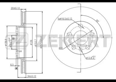 ZEKKERT bs5841 -  Тормозной диск
