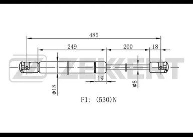 ZEKKERT gf1101 -  Газовая пружина, крышка багажник