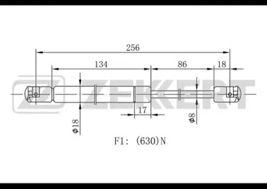 ZEKKERT gf1112 -  Газовая пружина, крышка багажник