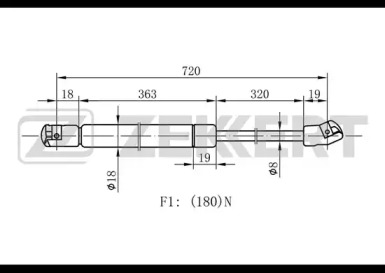 ZEKKERT gf1113 -  Газовая пружина, капот