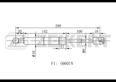 ZEKKERT gf1125 -  Газовая пружина, крышка багажник