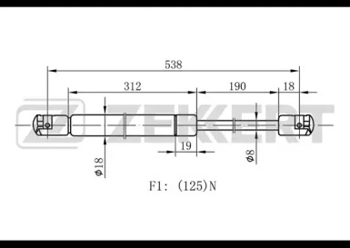 ZEKKERT gf1132 -  Газовая пружина, крышка багажник