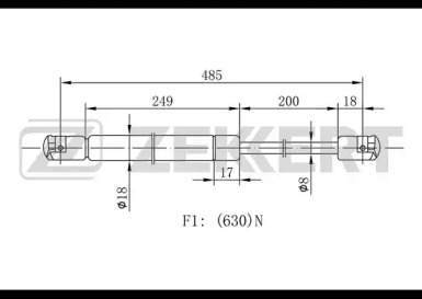 ZEKKERT gf1142 -  Газовая пружина, крышка багажник