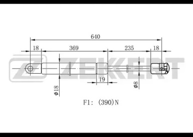 ZEKKERT gf1156 -  Газовая пружина, крышка багажник