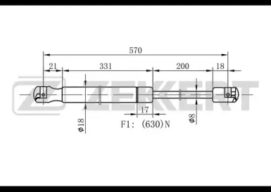 ZEKKERT gf1176 -  Газовая пружина, крышка багажник