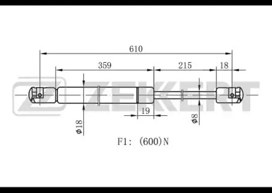 ZEKKERT gf1321 -  Газовая пружина, крышка багажник