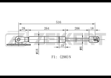 ZEKKERT gf1338 -  Газовая пружина, капот