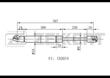 ZEKKERT gf1350 -  Газовая пружина, крышка багажник