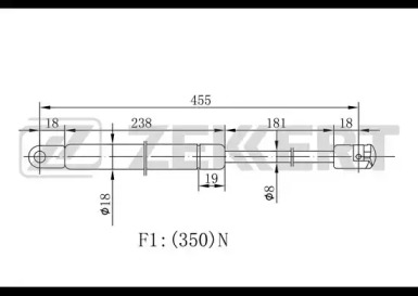 ZEKKERT gf1407 -  Газовая пружина, капот