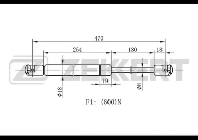 ZEKKERT gf1432 -  Пружина газовая крышки багажника