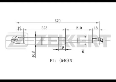 ZEKKERT gf1492 -  Газовая пружина, крышка багажник