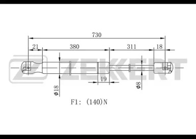 ZEKKERT gf1495 -  Газовая пружина, капот