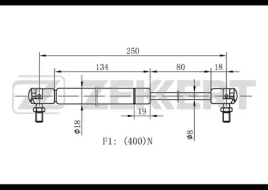 ZEKKERT gf1497 -  Газовая пружина, капот