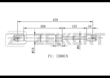 ZEKKERT gf1551 -  Газовая пружина, капот