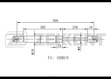 ZEKKERT gf1594 -  Газовая пружина, крышка багажник