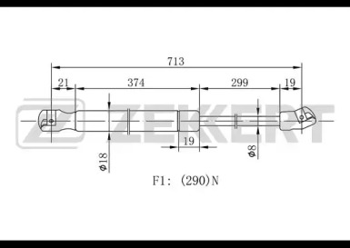 ZEKKERT gf1646 -  Газовая пружина, капот