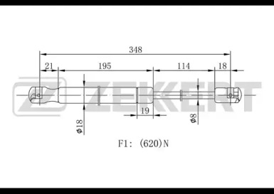 ZEKKERT gf1706 -  Газовая пружина, крышка багажник