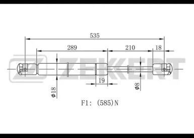 ZEKKERT gf1726 -  Газовая пружина, крышка багажник
