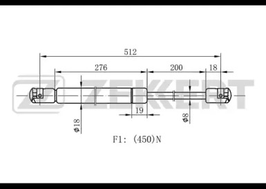 ZEKKERT gf1737 -  Газовая пружина, крышка багажник