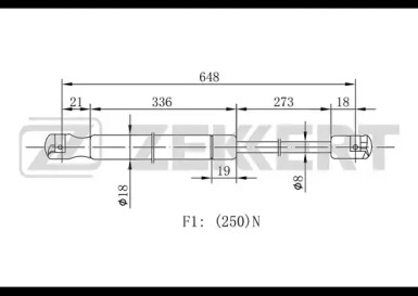 ZEKKERT gf1779 -  Газовая пружина, капот