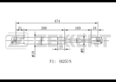 ZEKKERT gf1782 -  Газовая пружина, крышка багажник