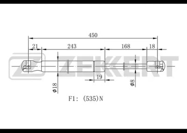 ZEKKERT gf1814 -  Пружина газовая крышки багажника