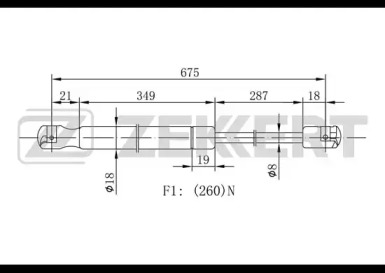 ZEKKERT gf1827 -  Газовая пружина, капот