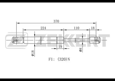 ZEKKERT gf1830 -  Газовая пружина, крышка багажник
