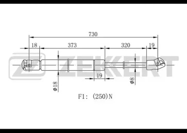 ZEKKERT gf1832 -  Газовая пружина, капот