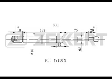 ZEKKERT gf1833 -  Газовая пружина, крышка багажник