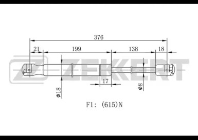 ZEKKERT gf1898 -  Газовая пружина, крышка багажник