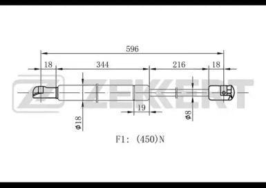 ZEKKERT gf2040 -  Газовая пружина, крышка багажник