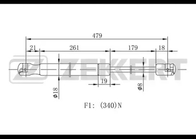 ZEKKERT gf2044 -  Газовая пружина, крышка багажник