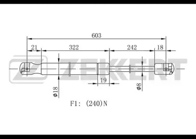 ZEKKERT gf2046 -  Газовая пружина, крышка багажник