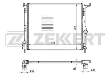ZEKKERT mk1050 -  Радиатор, охлаждение двигателя
