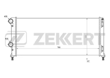 ZEKKERT mk1190 -  Радиатор охл. дв. fiat doblo (119) 01-, doblo cargo (223) 01