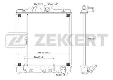 ZEKKERT mk1320 -  Радиатор охл. дв. honda city ii 00-, civic v, vi 91-, hr-v 98-, rover 400 (rt) 95-, 45 (rt) 99