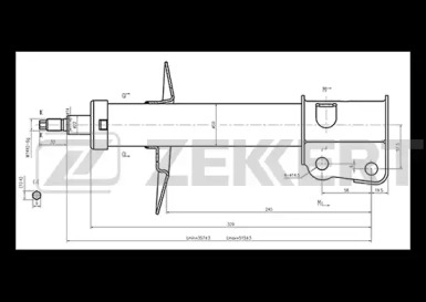 ZEKKERT sg6238 -  Стойка амортизационная газовая, передняя