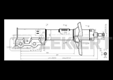 ZEKKERT sg6244 -  Стойка амортизационная газовая, левая