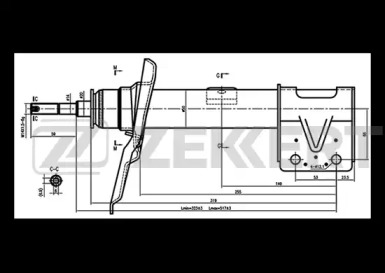 ZEKKERT sg6248 -  Стойка амортизационная газовая, передняя правая