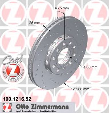 ZIMMERMANN 100121652 -  Тормозной диск