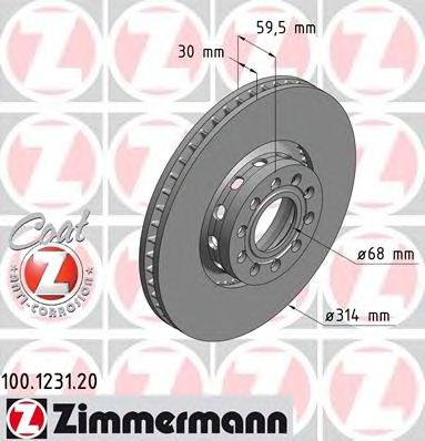 ZIMMERMANN 100123120 -  Тормозной диск